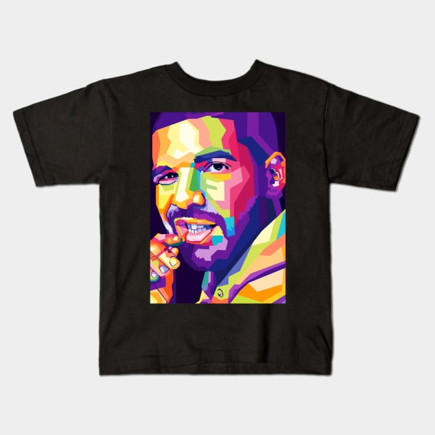 Drake Wpap Pop Art Kids T-Shirt by Zet Art